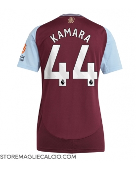 Aston Villa Boubacar Kamara #44 Maglia Gara Casa Repliche 2024-25 Donna Maniche Corte